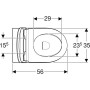 GEBERIT ICON VASO A TERRA RIMFREE CON SEDILE SLIM SOFT CLOSE