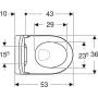GEBERIT ICON VASO SOSPESO RIMFREE CON SEDILE SLIM SOFT CLOSE