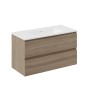 COSMIC B-BEST COMPOSIZIONE FINITURA NOCE NATURALE L. 100 CM P. 45,5 CM H. 58,5 CM - COMPLETO DI SPECCHIO E FARETTO