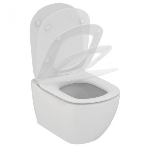 IDEAL STANDARD TESI VASO SOSPESO C/SISTEMA AQUABLADE C/COPRIVASO SLIM SOFT CLOSE BIANCO OPACO