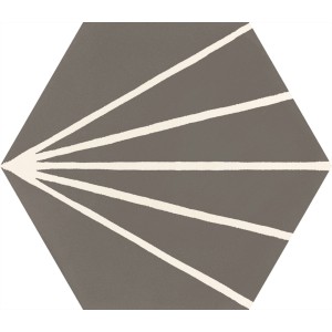RAGNO CERAMICHE STRATFORD DARK GREY DECORO TRATTO ESAGONA 21X18,2