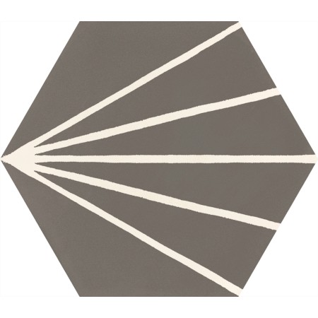 RAGNO CERAMICHE STRATFORD DARK GREY DECORO TRATTO ESAGONA 21X18,2