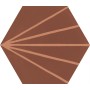 RAGNO CERAMICHE STRATFORD RED DECORO TRATTO ESAGONA 21X18,2