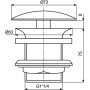 IDEAL STANDARD CERALINE PILETTA DI SCARICO NERO OPACO