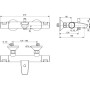 IDEAL STANDARD CERATHERM T25 MISCELATORE TERMOSTATICO ESTERNO PER VASCA/DOCCIA NERO OPACO