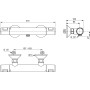 IDEAL STANDARD CERATHERM T25 MISCELATORE TERMOSTATICO ESTERNO PER DOCCIA NERO OPACO