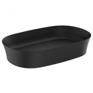 IDEAL STANDARD IPALYSS LAVABO ULTRASOTTILE OVALE 600X380 MM DA APPOGGIO NERO OPACO