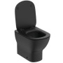 IDEAL STANDARD TESI VASO A TERRA FILO PARETE C/SISTEMA AQUABLADE C/COPRIVASO SLIM SOFT-CLOSE NERO OPACO