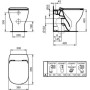 IDEAL STANDARD TESI VASO A TERRA FILO PARETE C/SISTEMA AQUABLADE C/COPRIVASO SLIM SOFT-CLOSE NERO OPACO