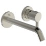 IDEAL STANDARD JOY LAVABO MISCELATORE MONOCOMANDO A PARETE C/2 PIASTRE CIRCOLARI E BOCCA DA 180MM SILVER STORM