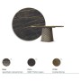 TAVOLO ATRIUM KERAMIK PREMIUM ROUND 160X73,5H BASIS SPIEGELGLAS COUTURE BRONZE - PROFIL GEBÜRSTETES BRONZE
