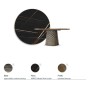 TAVOLO ATRIUM KERAMIK PREMIUM ROUND 160X73,5H BASIS SPIEGELGLAS COUTURE BRONZE - PROFIL GEBÜRSTETES BRONZE