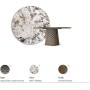TAVOLO ATRIUM KERAMIK PREMIUM ROUND 160X73,5H BASIS SPIEGELGLAS COUTURE BRONZE - PROFIL GEBÜRSTETES BRONZE