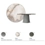 TAVOLO ATRIUM KERAMIK PREMIUM ROUND 160X73,5H BASIS SPIEGELGLAS COUTURE RAUCHGRAU - PROFIL GEBÜRSTETES GREY