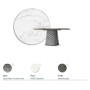 TAVOLO ATRIUM KERAMIK PREMIUM ROUND 160X73,5H BASIS SPIEGELGLAS COUTURE RAUCHGRAU - PROFIL GEBÜRSTETES GREY