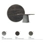 TAVOLO ATRIUM KERAMIK PREMIUM ROUND 160X73,5H BASIS SPIEGELGLAS COUTURE RAUCHGRAU - PROFIL GEBÜRSTETES GREY