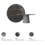TAVOLO ATRIUM KERAMIK PREMIUM ROUND 160X73,5H BASIS SPIEGELGLAS COUTURE RAUCHGRAU - PROFIL GEBÜRSTETES GREY