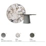 TAVOLO ATRIUM KERAMIK PREMIUM ROUND 160X73,5H BASIS SPIEGELGLAS COUTURE RAUCHGRAU - PROFIL GEBÜRSTETES GREY