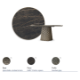TAVOLO ATRIUM KERAMIK PREMIUM ROUND 160X73,5H BASIS SPIEGELKRISTALL COUTURE BRONZE - PROFIL GEBÜRSTETES GREY