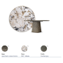 TAVOLO ATRIUM KERAMIK PREMIUM ROUND 160X73,5H BASIS SPIEGELKRISTALL COUTURE BRONZE - PROFIL GEBÜRSTETES GREY