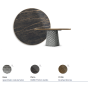 TAVOLO ATRIUM KERAMIK PREMIUM ROUND 160X73,5H BASIS SPIEGELGLAS COUTURE RAUCHGRAU - PROFIL GEBÜRSTETES BRONZE