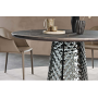 TAVOLO ATRIUM KERAMIK PREMIUM ROUND 160X73,5H BASIS SPIEGELGLAS COUTURE RAUCHGRAU - PROFIL GEBÜRSTETES BRONZE