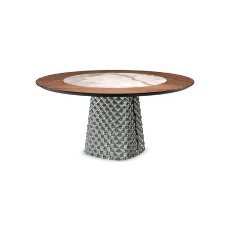 TISCH ATRIUM KER-WOOD RUND Ø180x74,5H - RAUCH/NUSSBAUM