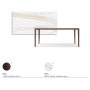 TAVOLO BOULEVARD KERAMIK 200X100X75H - BRONZEFARBENE BASIS