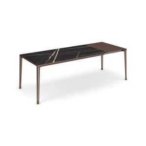 TAVOLO BOULEVARD KERAMIK DRIVE 160/220x90x75h - BRONZEFARBENE BASIS