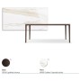 TAVOLO BOULEVARD KERAMIK DRIVE 160/220x90x75h - BRONZEFARBENE BASIS