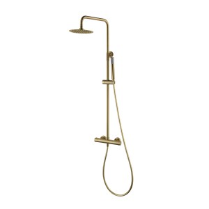 MONZA THERMOSTATISCHE DUSCHSÄULE GEBÜRSTETES GOLD