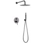 MONZA EINGEBAUTES DUSCHSET MIT UMSCHALTER MIT SOFFIONE UND HANDBRAUSE BLACK GUN METAL