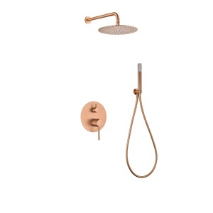 MONZA EINGEBAUTES DUSCHSET MIT UMSCHALTER MIT SOFFIONE UND HANDBRAUSE IN GEBÜRSTETEM ROSÉGOLD