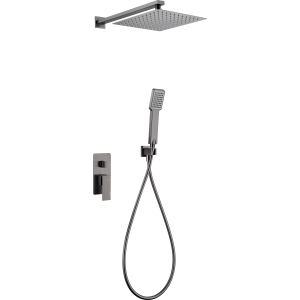 PISA EINHEBEL-DUSCHSET MIT MECHANISCHEM MISCHER UND UMSCHALTER + SOFFIONE UND HANDBRAUSE BLACK GUN METAL