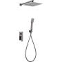 PISA EINHEBEL-DUSCHSET MIT MECHANISCHEM MISCHER UND UMSCHALTER + SOFFIONE UND HANDBRAUSE BLACK GUN METAL