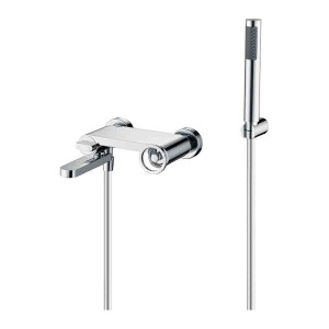 OLIMPO EXTERNE WANDBADMISCHBATTERIE CHROM MIT DUSCHSET