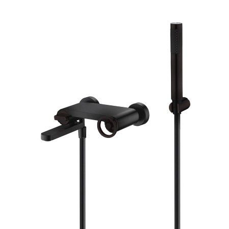 OLIMPO WANDBADARMATUR IN MATT SCHWARZ MIT DUSCHSET