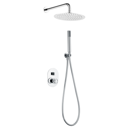 OLIMPO DUSCHSET MIT ZWEI-WEGE-MISCHER CHROM + SOFFIONE UND HANDBRAUSE