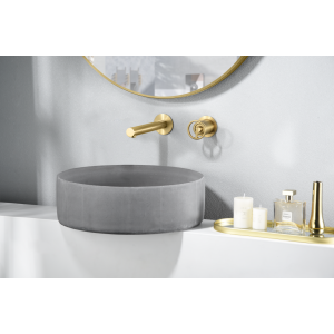 OLIMPO WAND-WASCHBECKENMISCHER MIT EINGEBAUTEM TEIL IN GEBÜRSTETEM GOLD