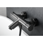 GENOVA EXTERNE THERMOSTATISCHE WANDBADMISCHBATTERIE MIT DUSCHSET BLACK GUN METAL