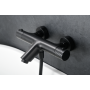 GENOVA EXTERNE THERMOSTATISCHE WANDBADMISCHBATTERIE MIT DUSCHSET SCHWARZ MATT