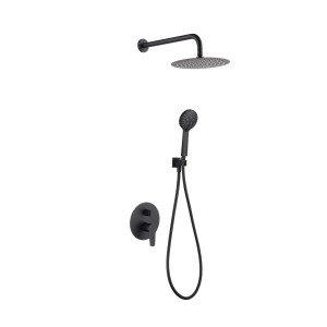 BELGICA DUSCHSET SOFFIONE MIT MISCHER MIT UMSCHALTER + HANDBRAUSE SCHWARZ MATT