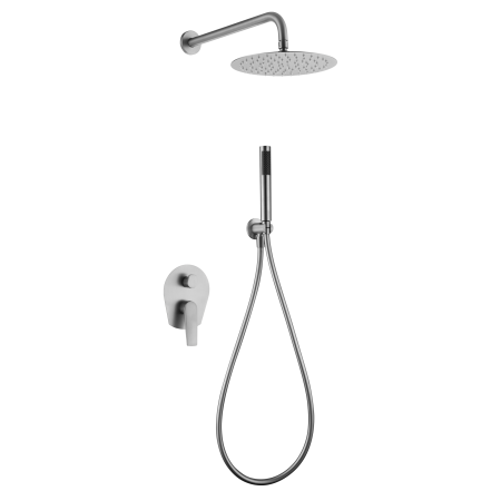 DELOS EINBAU-DUSCHSET MIT EINHEBELMISCHER, UMSCHALTER UND HANDBRAUSE AUS EDELSTAHL. S.316