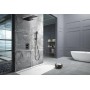 RODAS SCHWARZ MATT THERMOSTATISCHES UNTERPUTZ-DUSCHSET MIT SOFFIONE UND WASSERFALL + HANDBRAUSE