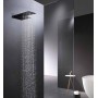 RODAS SCHWARZ MATT THERMOSTATISCHES UNTERPUTZ-DUSCHSET MIT SOFFIONE UND WASSERFALL + HANDBRAUSE