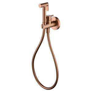 MUNICH BIDET-SPRITZPISTOLE MIT MISCHBATTERIE FÜR HEISSES UND KALTES WASSER IN GEBÜRSTETEM ROSÉGOLD