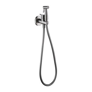 MUNICH BIDET-SPRITZPISTOLE MIT MISCHBATTERIE FÜR WARM- UND KALTWASSER, GEBÜRSTETES NICKEL