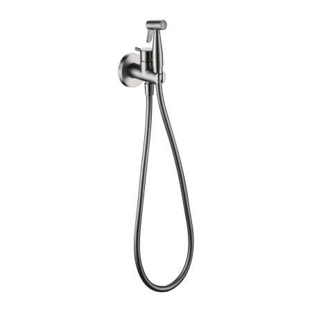 MUNICH BIDET-SPRITZPISTOLE MIT MISCHBATTERIE FÜR WARM- UND KALTWASSER, GEBÜRSTETES NICKEL
