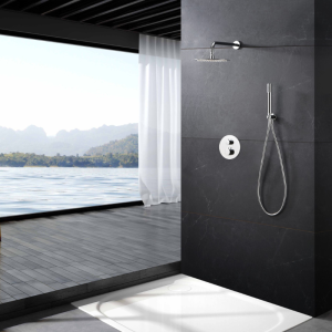MONZA EINBAU-DUSCHSET MIT THERMOSTATISCHER UMSCHALTUNG MIT SOFFIONE UND CHROM-HANDBRAUSE