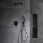 MONZA EINBAU-DUSCHSET MIT UMSCHALTER MIT SOFFIONE UND HANDBRAUSE SCHWARZ MATT